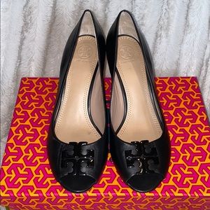 Tory Burch Lowell Peep Toe Wedge